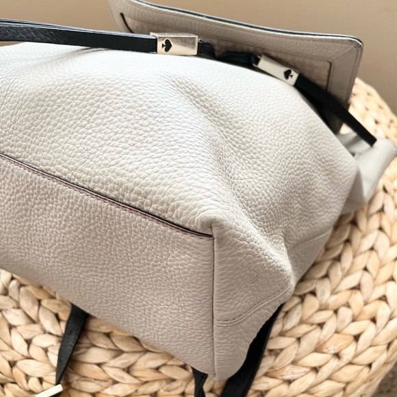 Kate Spade soft pebbled leather two tone drawstring backpack main image 5